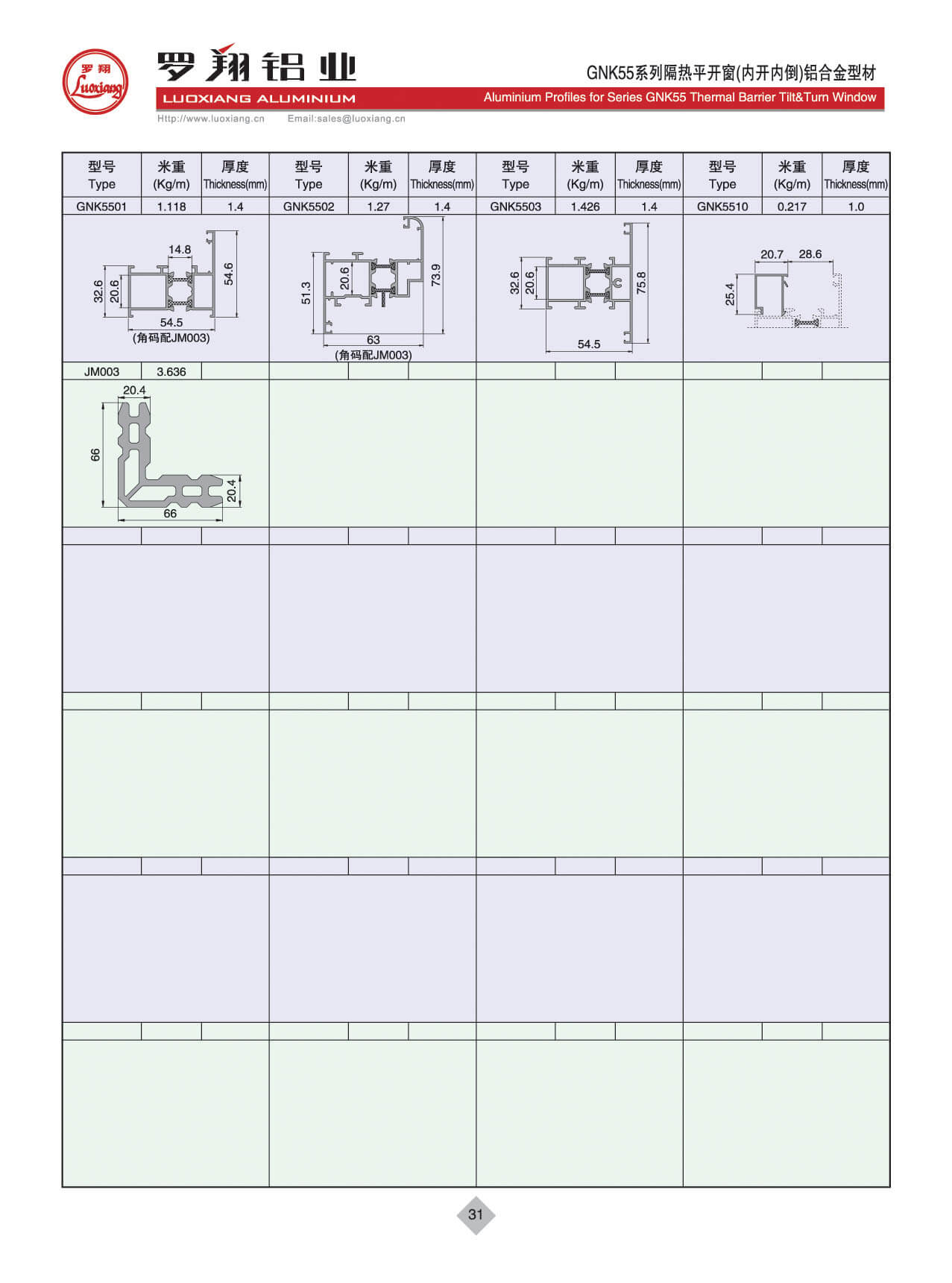 GNK55系列隔热内开内倒窗